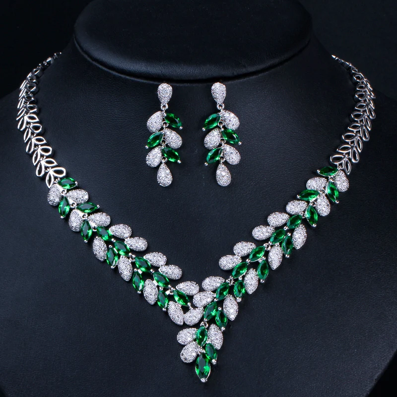 ThreeGraces Romantic Green Cubic Zirconia Stone Wheat Leaf Shape Luxurious Bridal Wedding Party Jewelry Set for Women TZ899
ThreeGraces Romantic Green Cubic Zirconia Stone Wheat Leaf Shape Luxurious Bridal Wedding Party Jewelry Set for Women TZ899