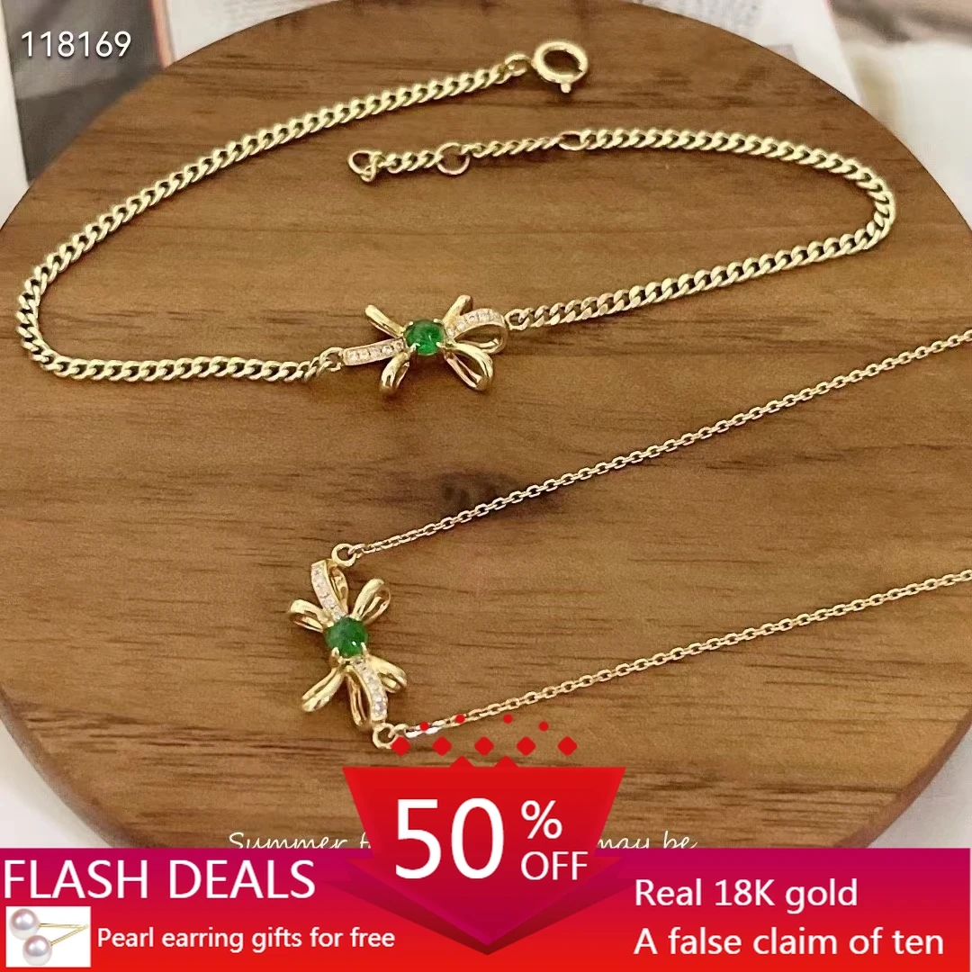 Bowknot Pendant Necklace Bracelet for Women Charm Diamond Bracelet 18k Gold Jewelry Crystal Emerald Necklace Original Design
Bowknot Pendant Necklace Bracelet for Women Charm Diamond Bracelet 18k Gold Jewelry Crystal Emerald Necklace Original Design