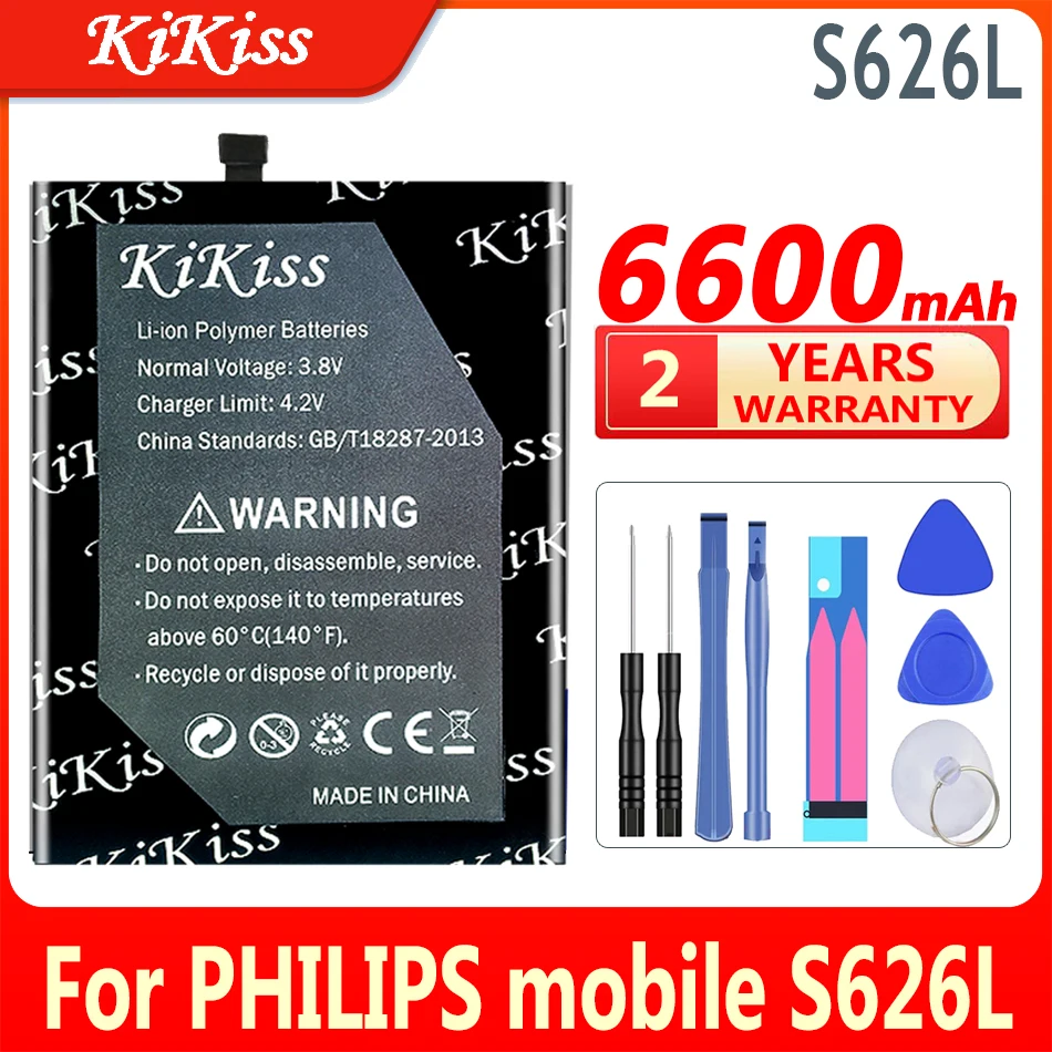 6600mAh KiKiss Powerful Replacement Battery for PHILIPS mobile S626L model S626L Mobile Phone
6600mAh KiKiss Powerful Replacement Battery for PHILIPS mobile S626L model S626L Mobile Phone