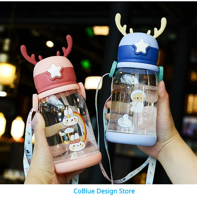 600ml Deer Horn Children Water Bottle Cartoon Large Capacity Plastic Straw Cup School Student Kawaii Girl Kids Water Bottle
600ml Deer Horn Children Water Bottle Cartoon Large Capacity Plastic Straw Cup School Student Kawaii Girl Kids Water Bottle