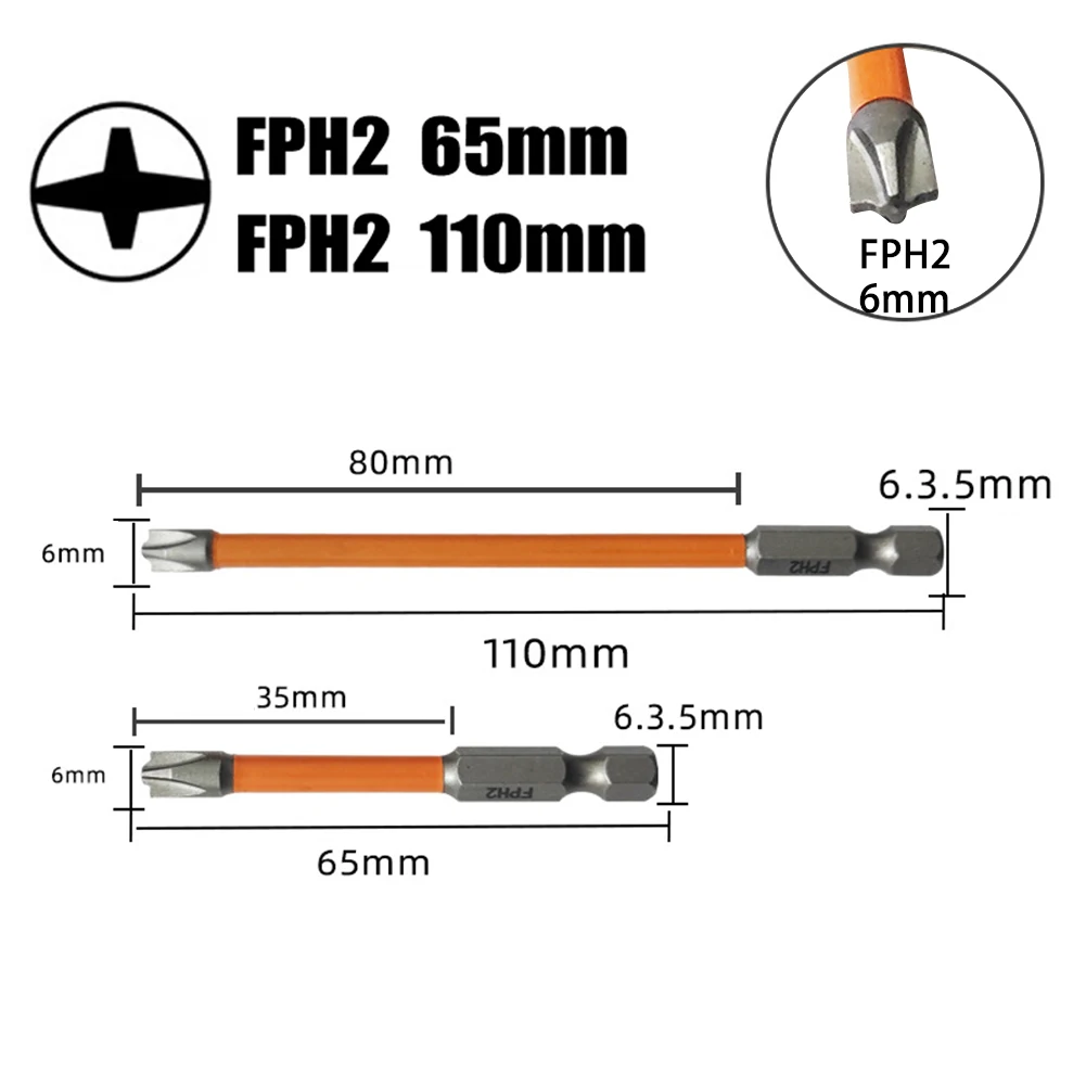 1/2pcs FPH2 Special Cross Screwdriver Bits 65mm 110mm Electrician For Socket Switch Circuit Breakers Magnetic Orange Hand Tools
1/2pcs FPH2 Special Cross Screwdriver Bits 65mm 110mm Electrician For Socket Switch Circuit Breakers Magnetic Orange Hand Tools