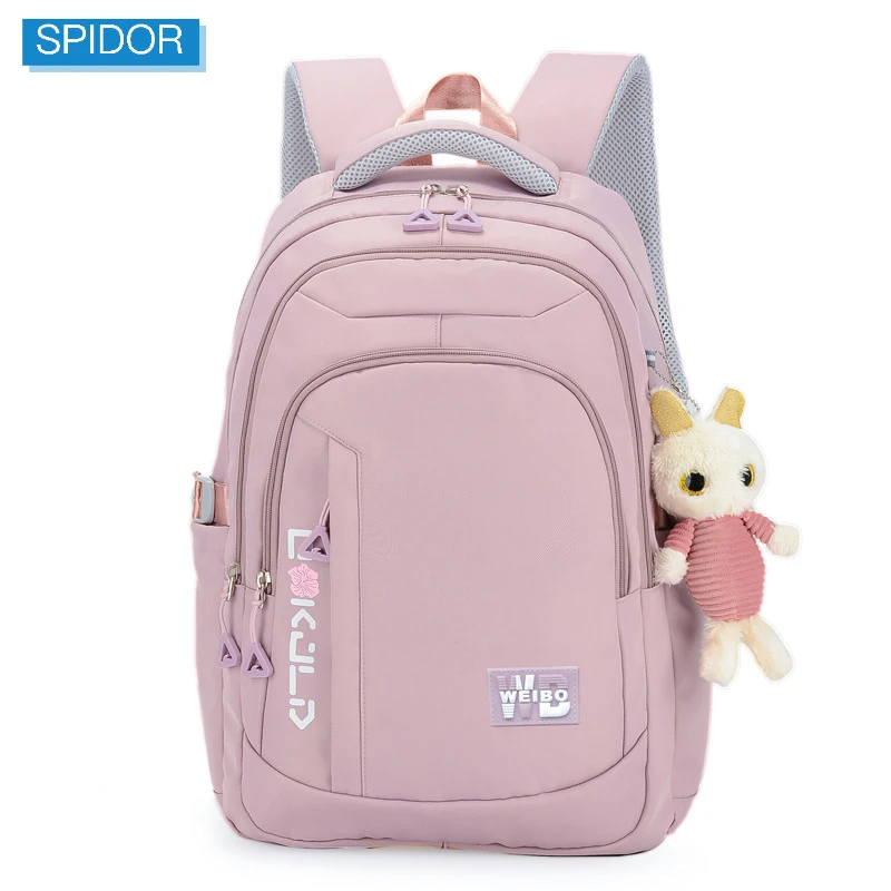

SPIDOR 2023 Children School Bags for Teenager Girls Kids Satchel Primary Waterproof Backpack Schoolbag Mochila Infantil