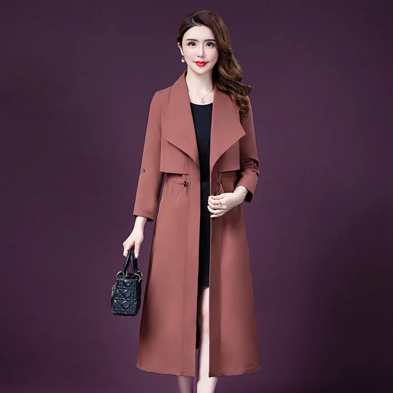 2022 Autumn Women's Age Reducing Windbreaker Coat Waist Is Slim Above The Knee Middle Long Large Size
2022 Autumn Women's Age Reducing Windbreaker Coat Waist Is Slim Above The Knee Middle Long Large Size