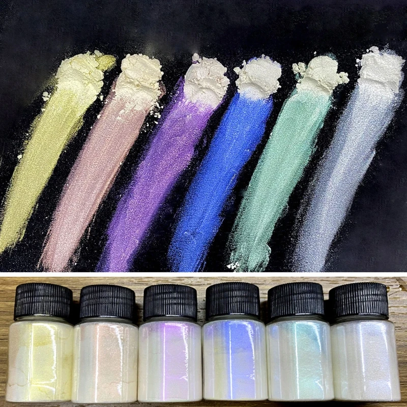 

6Box/Set Mica Powder Grade Pearlescent Pigment Mica Powder for Epoxy Resin Soap Dye DIY Craft Candle Making 10g/Each
