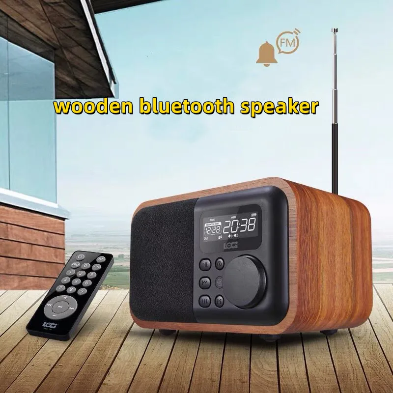 Wireless Wooden Bluetooth Speaker Portable Subwoofer with FM Radio Alarm Clock Remote Control Music Player Card caixa de som
Wireless Wooden Bluetooth Speaker Portable Subwoofer with FM Radio Alarm Clock Remote Control Music Player Card caixa de som