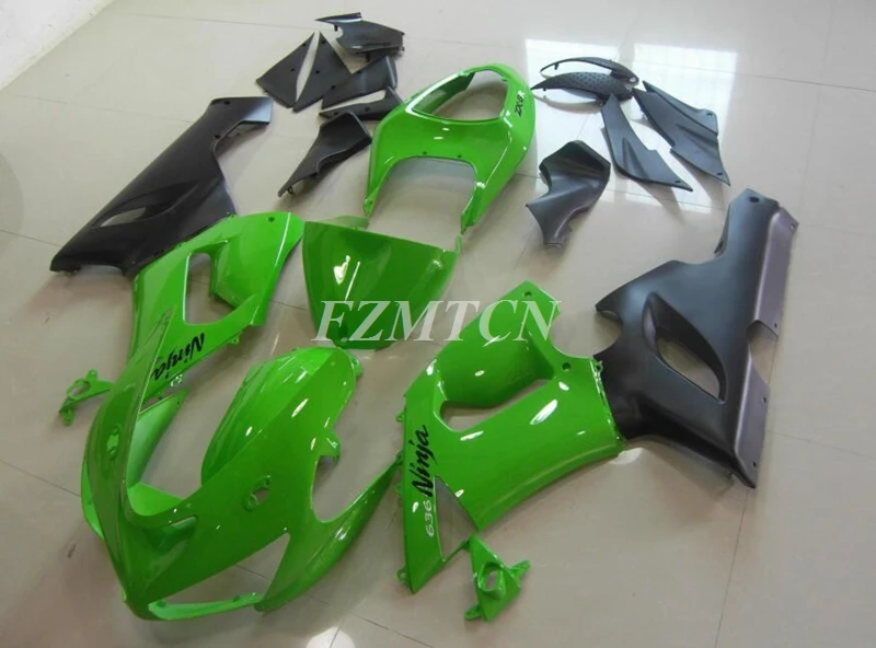 

New ABS Whole Motorcycle Bike Fairings Kit Fit For Kawasaki Ninja ZX-6R ZX6R 636 2005 2006 05 06 Bodywork Set Green Black JP