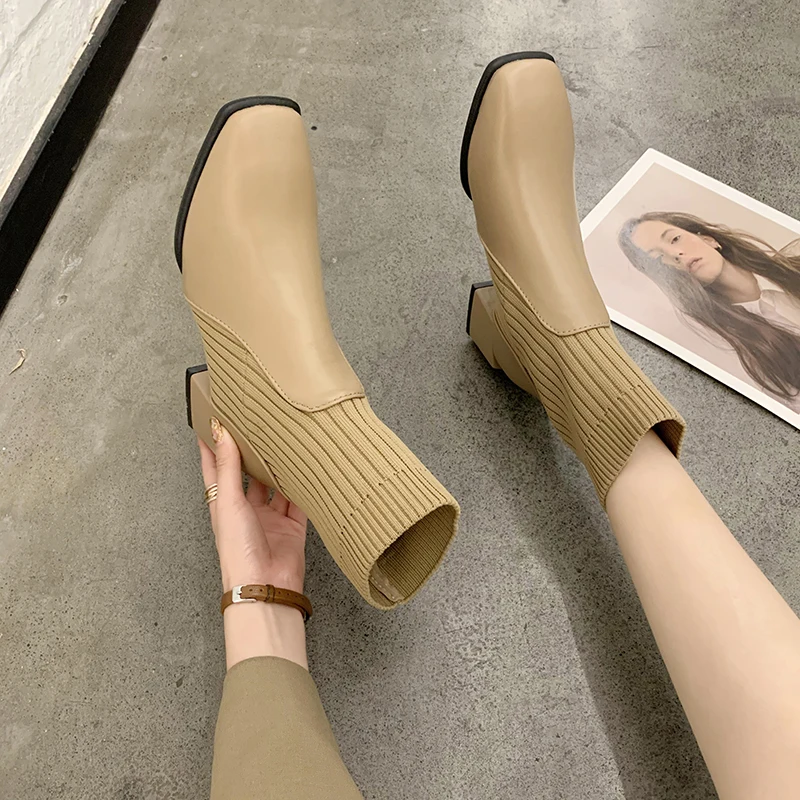 New Women's Square Head Thick Heel Ankle Boots Fashion Ankle Chelsea Boots Elastic Socks Boots Outdoor Women's Boots Trend
New Women's Square Head Thick Heel Ankle Boots Fashion Ankle Chelsea Boots Elastic Socks Boots Outdoor Women's Boots Trend