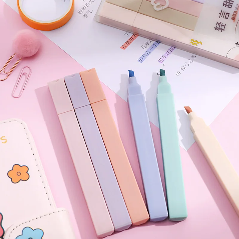 6pcs/Set Highlighter Pen Student Stationery Morandi Color Super Soft Head Single Headed Set 6 Colors DIY Cute Marker Pen
6pcs/Set Highlighter Pen Student Stationery Morandi Color Super Soft Head Single Headed Set 6 Colors DIY Cute Marker Pen