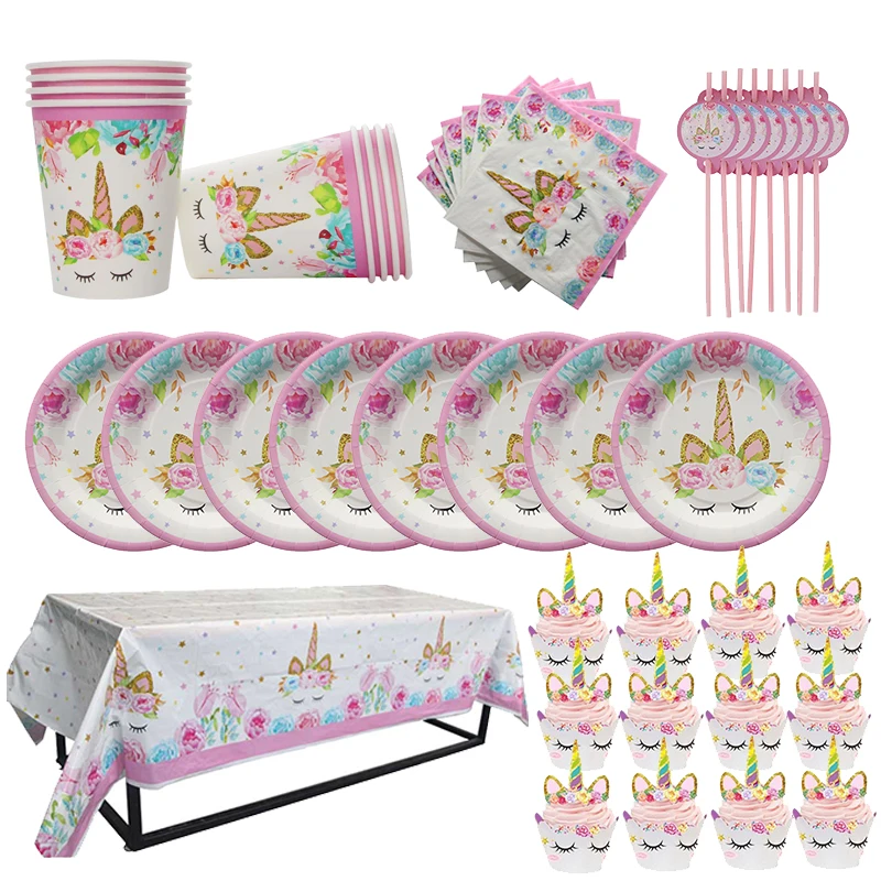 57pcs Unicorn Birthday Party Decoration Unicorn Tableware set Paper Plates Cups for Kids Birthday Party Decor Baby shower girls
57pcs Unicorn Birthday Party Decoration Unicorn Tableware set Paper Plates Cups for Kids Birthday Party Decor Baby shower girls