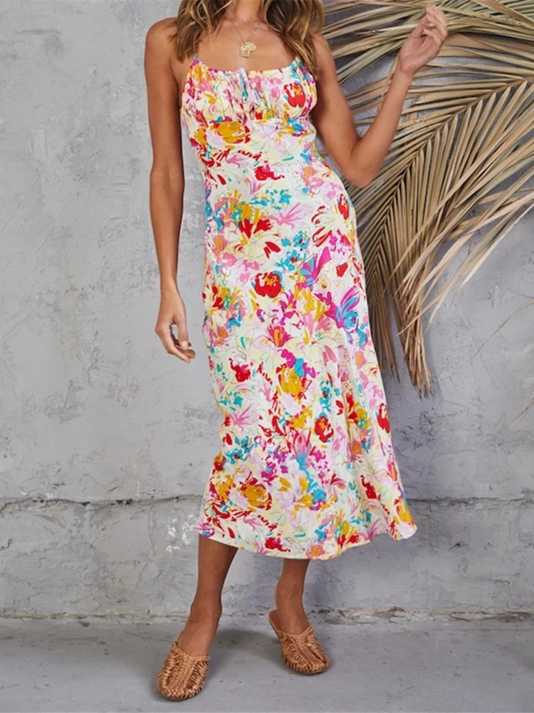 Summer Women Casual Sexy Floral Print Sleeveless Dress Strapless Split Beach Party Dresses Female Spaghetti Strap Vestidos
Summer Women Casual Sexy Floral Print Sleeveless Dress Strapless Split Beach Party Dresses Female Spaghetti Strap Vestidos