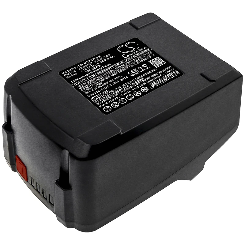 

Generic 6000mA Battery for Metabo SB 18 LT BL 602316550,SB 18 LT BL 602316670,SB 18 LT BL 602316840