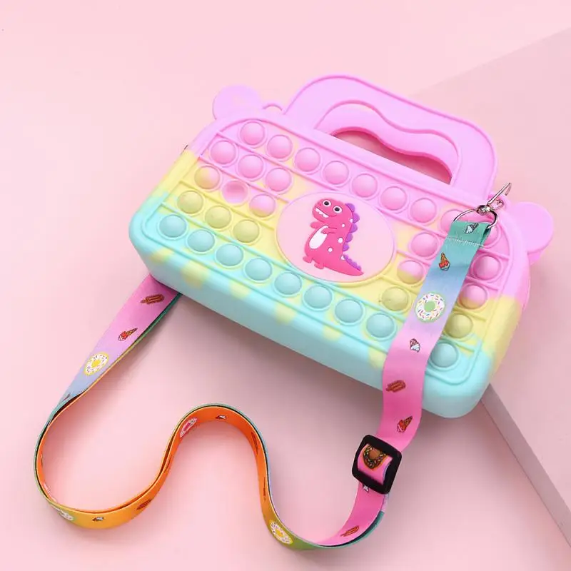 Pop It Fidget Toys Dinosaur Push Bubble Silicone Crossbody Bag Lady Handbag Coin Pouch Relieve Purse Valentine's Day Girl Gift
Pop It Fidget Toys Dinosaur Push Bubble Silicone Crossbody Bag Lady Handbag Coin Pouch Relieve Purse Valentine's Day Girl Gift