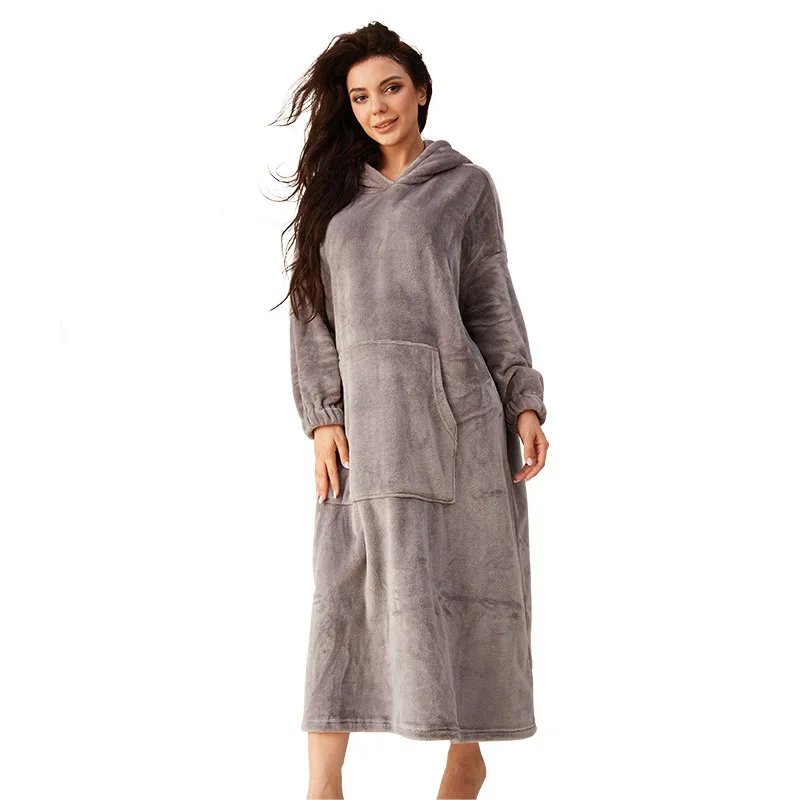 Flannel nightgown pajamas for women lengthened thickened one-piece pajamas women winter warm nightdress couples home service
Flannel nightgown pajamas for women lengthened thickened one-piece pajamas women winter warm nightdress couples home service