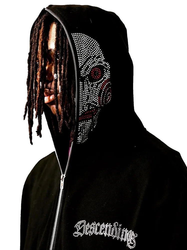 Y2K clothing Hoodie Men Rhinestone Skeleton Oversized Sweatshirts y2k Zip up Hoodie Autumn Goth Hoodies Grunge Jacket Streetwear
Y2K clothing Hoodie Men Rhinestone Skeleton Oversized Sweatshirts y2k Zip up Hoodie Autumn Goth Hoodies Grunge Jacket Streetwear
