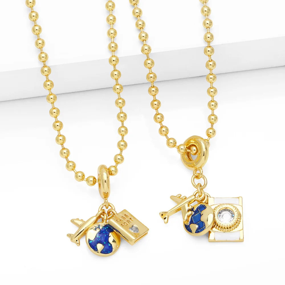 5Pcs New Fashion Creative Aircraft Globe Map Pendant Necklace Personalized Bead Chain Collar Charms For Women Men Jewelry
5Pcs New Fashion Creative Aircraft Globe Map Pendant Necklace Personalized Bead Chain Collar Charms For Women Men Jewelry