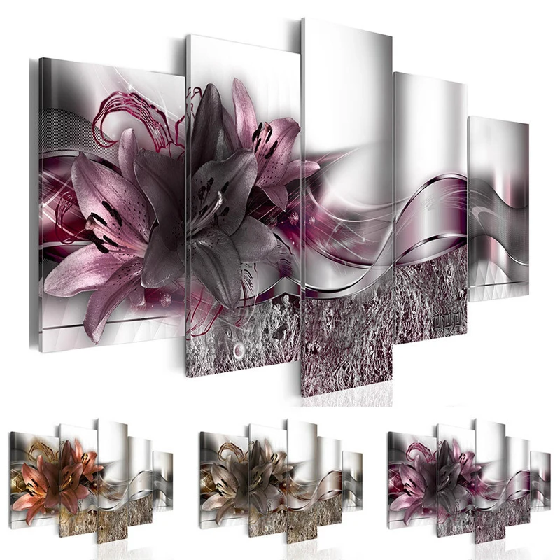 5 Panel Modern Art Oil Painting Drawing Canvas Print Posters Beautiful Flower HD Print Painting Unframed Modular Pictures
5 Panel Modern Art Oil Painting Drawing Canvas Print Posters Beautiful Flower HD Print Painting Unframed Modular Pictures