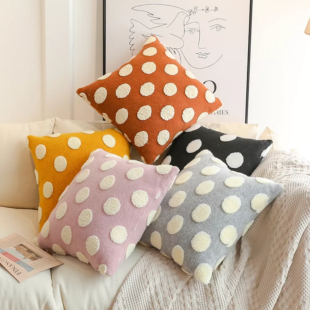 NEW IN Vintage Polka Dot Pillow Cover 45x45cm Woolen Plush Sofa Bed Pillow Case Home Decor Jacquard Dot Throw Cushion Cover dak
NEW IN Vintage Polka Dot Pillow Cover 45x45cm Woolen Plush Sofa Bed Pillow Case Home Decor Jacquard Dot Throw Cushion Cover dak