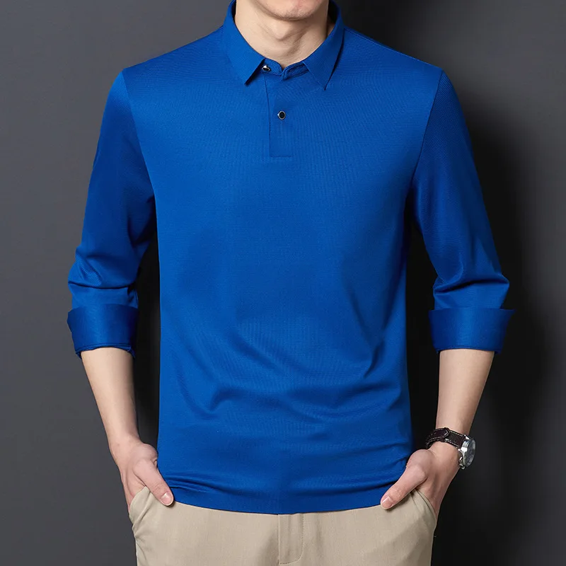 High-end Brand No Trace Polo Shirt Men Long Sleeve Elastic Non-Iron Spring Business Casual Solid Color Lapel T-Shirt Classic Top
High-end Brand No Trace Polo Shirt Men Long Sleeve Elastic Non-Iron Spring Business Casual Solid Color Lapel T-Shirt Classic Top