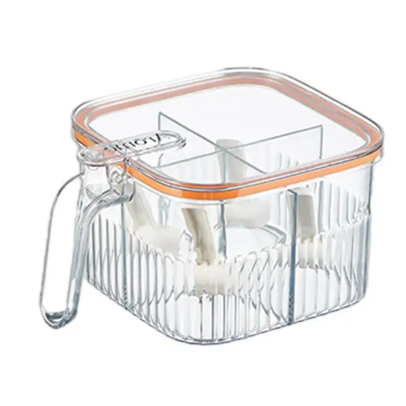 Spice Container 4 Grid Spice Jar Dispenser For Multi-Grid Condiment Storage Thick And Multifunctional Seasoning Box For Cafe
Spice Container 4 Grid Spice Jar Dispenser For Multi-Grid Condiment Storage Thick And Multifunctional Seasoning Box For Cafe