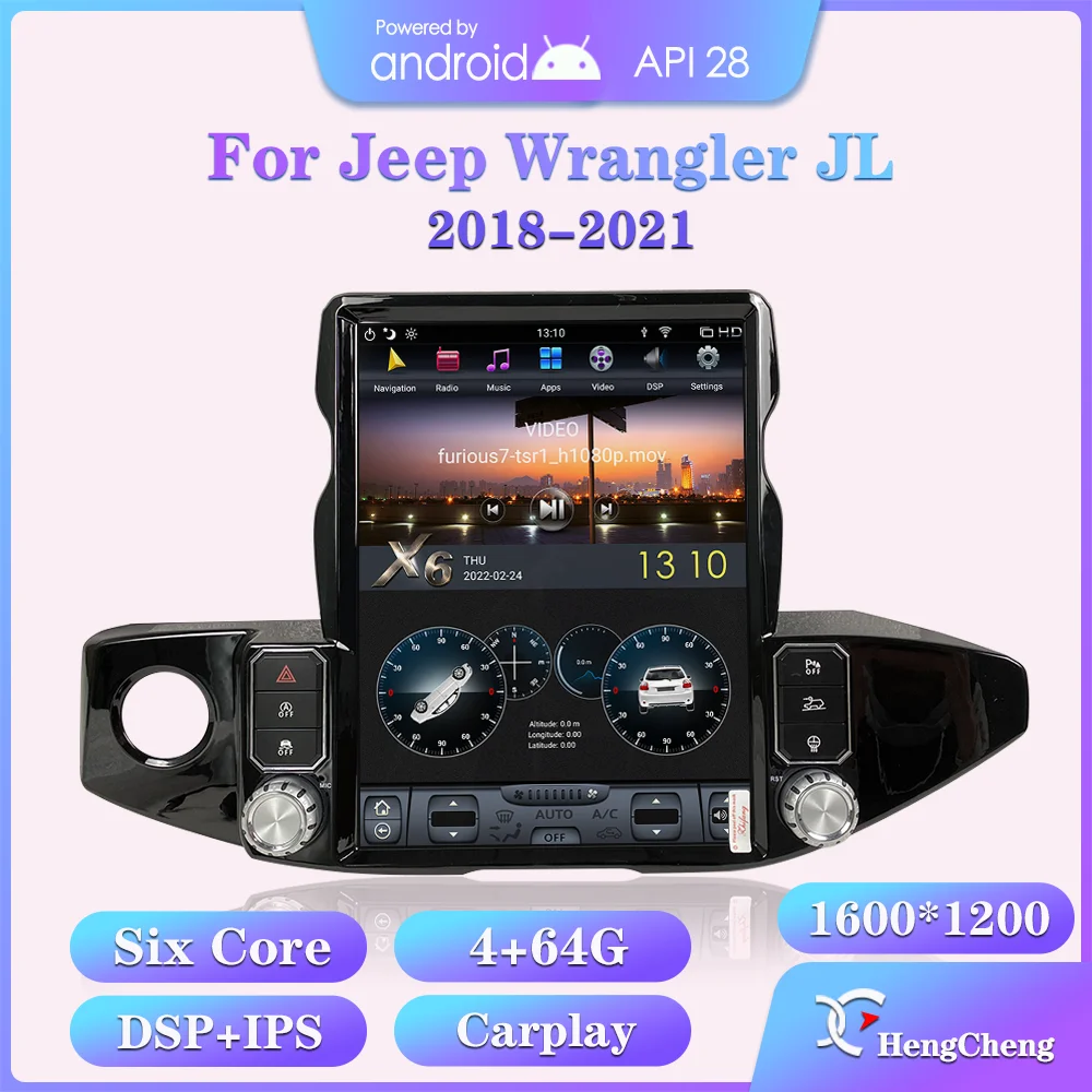 Автомобильный мультимедийный видеоплеер PX6, для Jeep Wrangler JL 2018-2021, GPS-навигация, радио, Android 9,0, 4 + 64 ГБ, встроенный Carplay
Автомобильный мультимедийный видеоплеер PX6, для Jeep Wrangler JL 2018-2021, GPS-навигация, радио, Android 9,0, 4 + 64 ГБ, встроенный Carplay