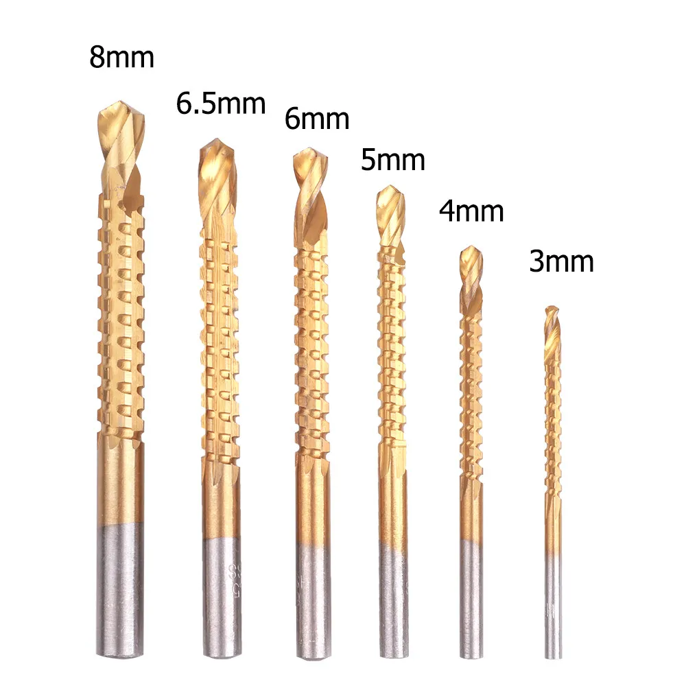 6Pcs Twist Drill Bits Set Metric Composite Tap Drill Bit Tap Twist Drill Bit Wood Drill for Cutting Drilling Slotting 
6Pcs Twist Drill Bits Set Metric Composite Tap Drill Bit Tap Twist Drill Bit Wood Drill for Cutting Drilling Slotting