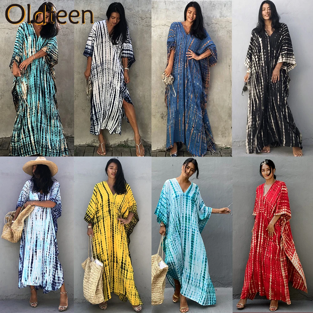 Fashion Cover-ups Colorful Tie Dye Women's Swimsuit Retro Striped Self Belted Women Summer Clothing Dress Beach Wear Cover Up
Fashion Cover-ups Colorful Tie Dye Women's Swimsuit Retro Striped Self Belted Women Summer Clothing Dress Beach Wear Cover Up