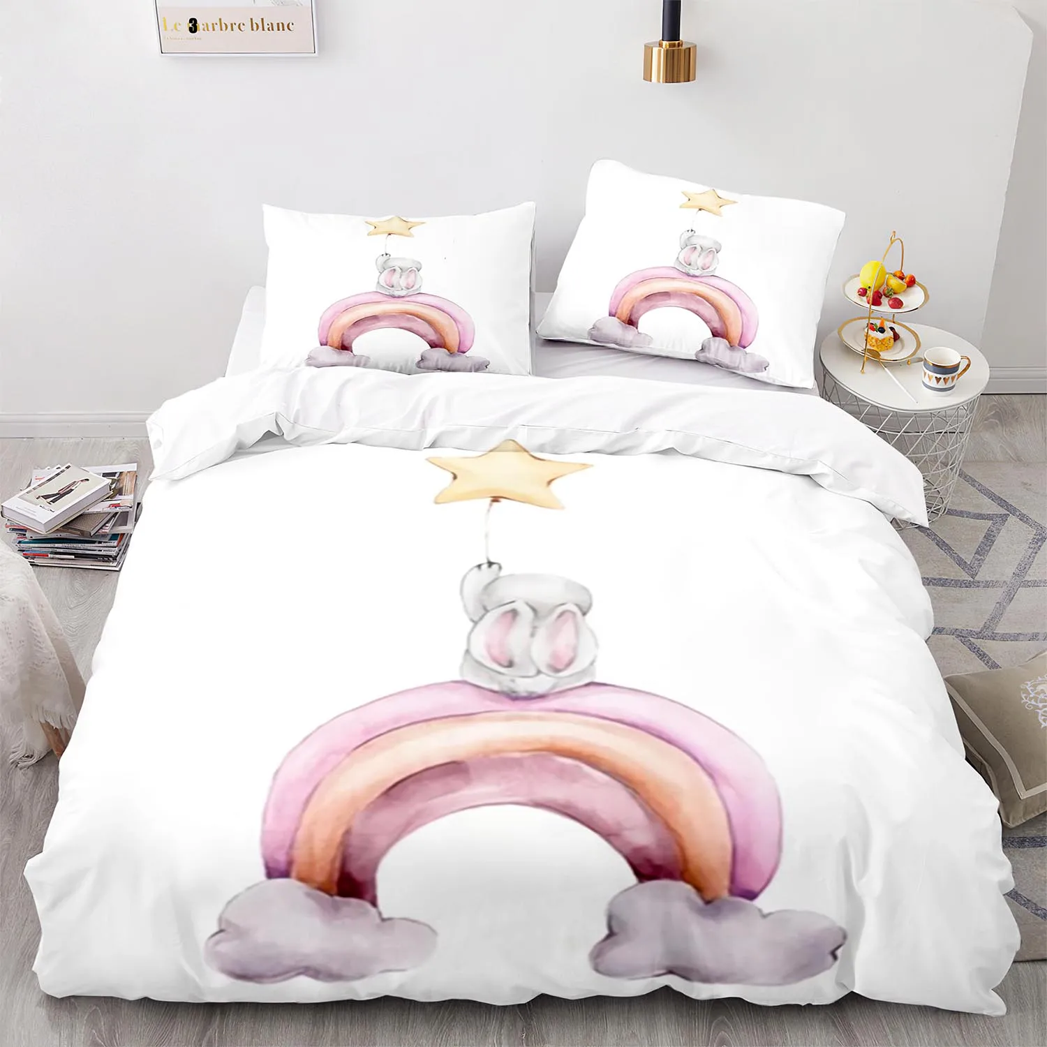 Set Single Twin Full Queen King Size Kawaii Girl Bed Set Aldult Kid Bedroom Duvetcover Sets 3D Print 015 Rainbow Bunny Bedding
Set Single Twin Full Queen King Size Kawaii Girl Bed Set Aldult Kid Bedroom Duvetcover Sets 3D Print 015 Rainbow Bunny Bedding