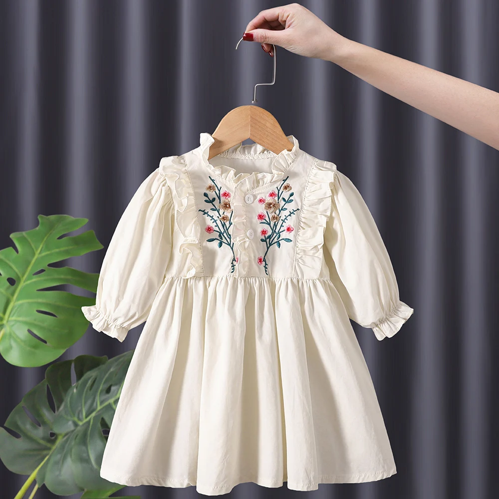 

Girls Casual Dresses Soft Comfortable Pretty Lovely Lively Casual Simple Fashion Loose Sweet New Pattern Artistic Print Cotton