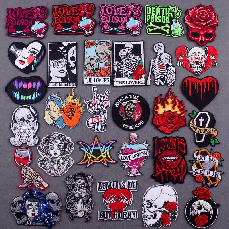 Embroidery Patch Gothic Clothing Thermoadhesive Patches For Clothing Skull Stripes Iron On Patch On Clothes Patches On Backpack
Embroidery Patch Gothic Clothing Thermoadhesive Patches For Clothing Skull Stripes Iron On Patch On Clothes Patches On Backpack
