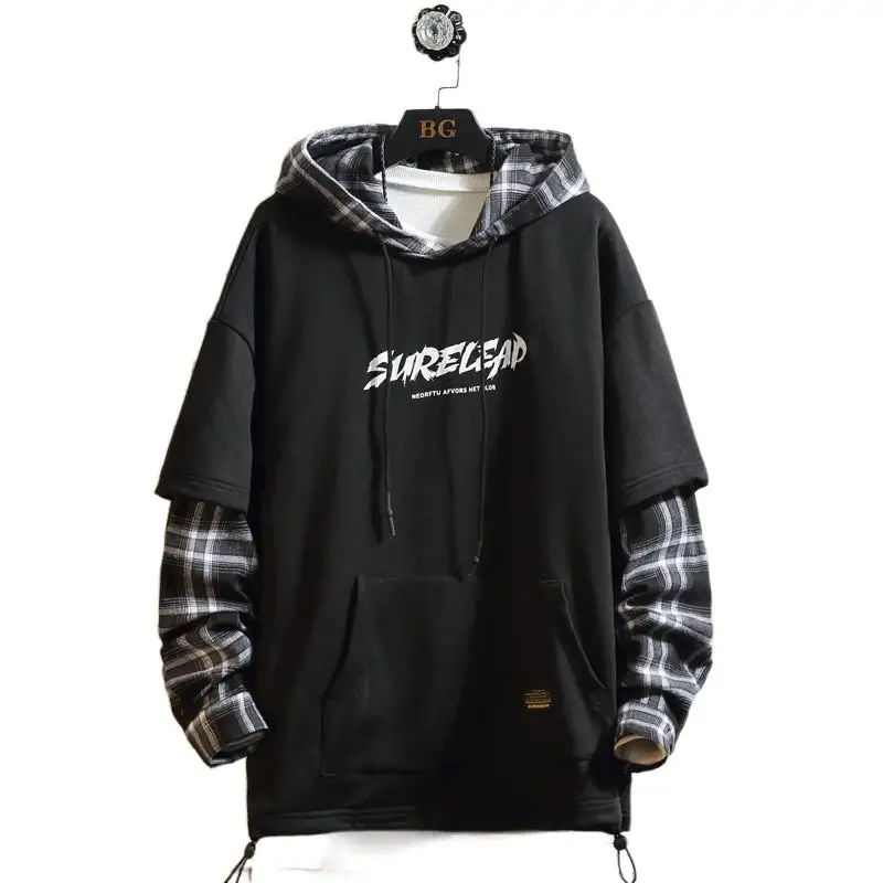 2021 Autumn Spring Black Patchwork Hoodies MEN'S Sweatshirts Hiphop Punk Streetwear Casual Pullover
2021 Autumn Spring Black Patchwork Hoodies MEN'S Sweatshirts Hiphop Punk Streetwear Casual Pullover