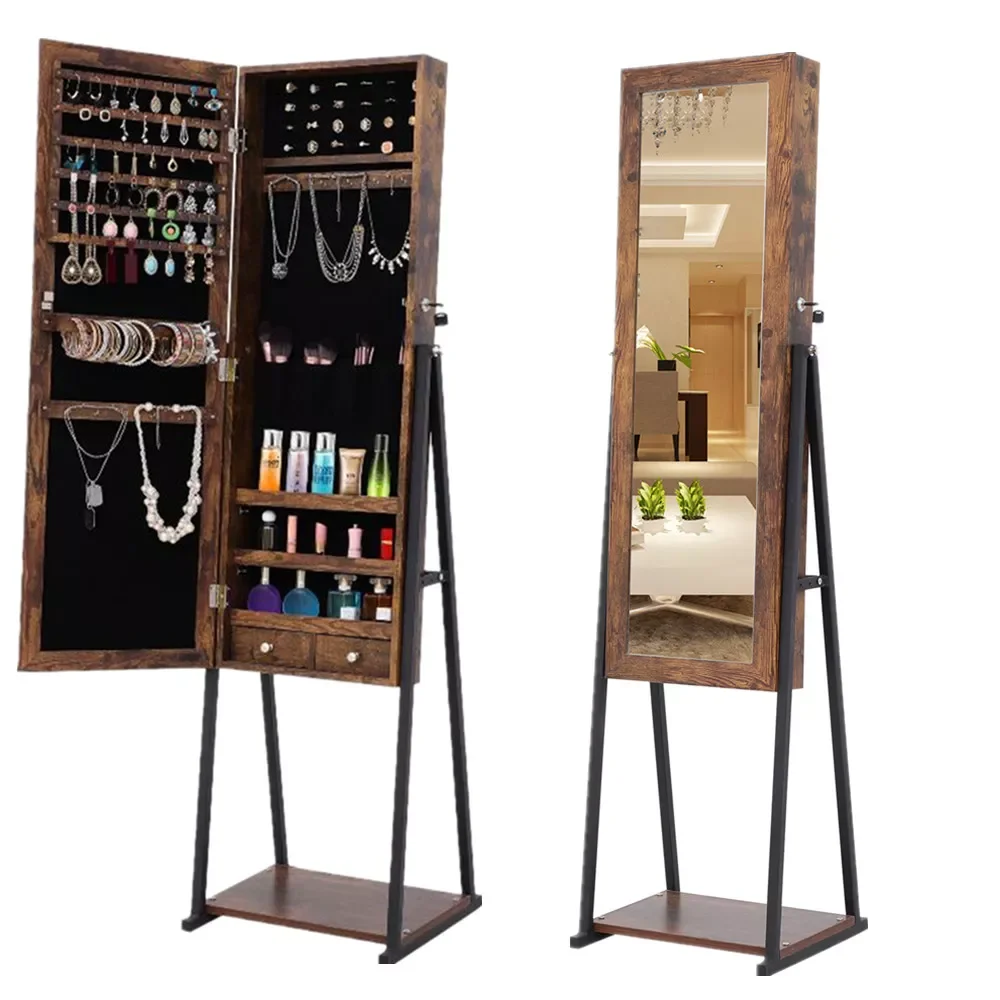 Makeup Perfume Necklace Jewelry Storage Mirror Cabinet Organizer Wooden Floor Type with 1 Shelf 3-color Led Mirror 8 Lamp Beads
Makeup Perfume Necklace Jewelry Storage Mirror Cabinet Organizer Wooden Floor Type with 1 Shelf 3-color Led Mirror 8 Lamp Beads