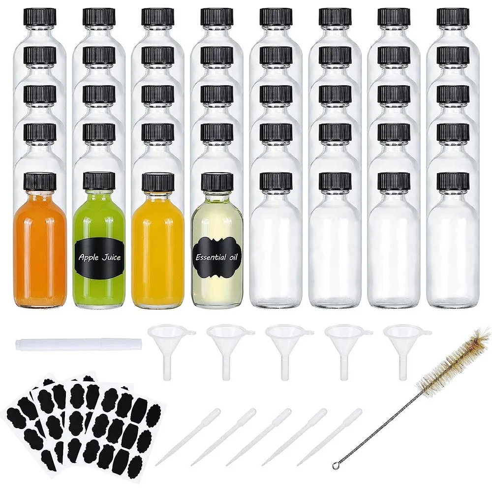 30/60ml Small Glass Bottles with Airtight Lids Clear Sample Boston Bottle/Vials/Containers for Juice Ginger Shots Potion Oils
30/60ml Small Glass Bottles with Airtight Lids Clear Sample Boston Bottle/Vials/Containers for Juice Ginger Shots Potion Oils