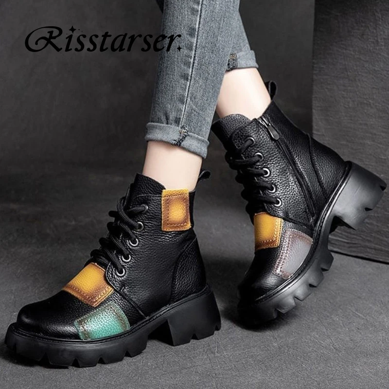 Risstarser Women Ankle Boots PU Leather Fashion Platform Shoes Round Toe Female Mid-Culf Boots Warm Plush Winter Short Boots
Risstarser Women Ankle Boots PU Leather Fashion Platform Shoes Round Toe Female Mid-Culf Boots Warm Plush Winter Short Boots
