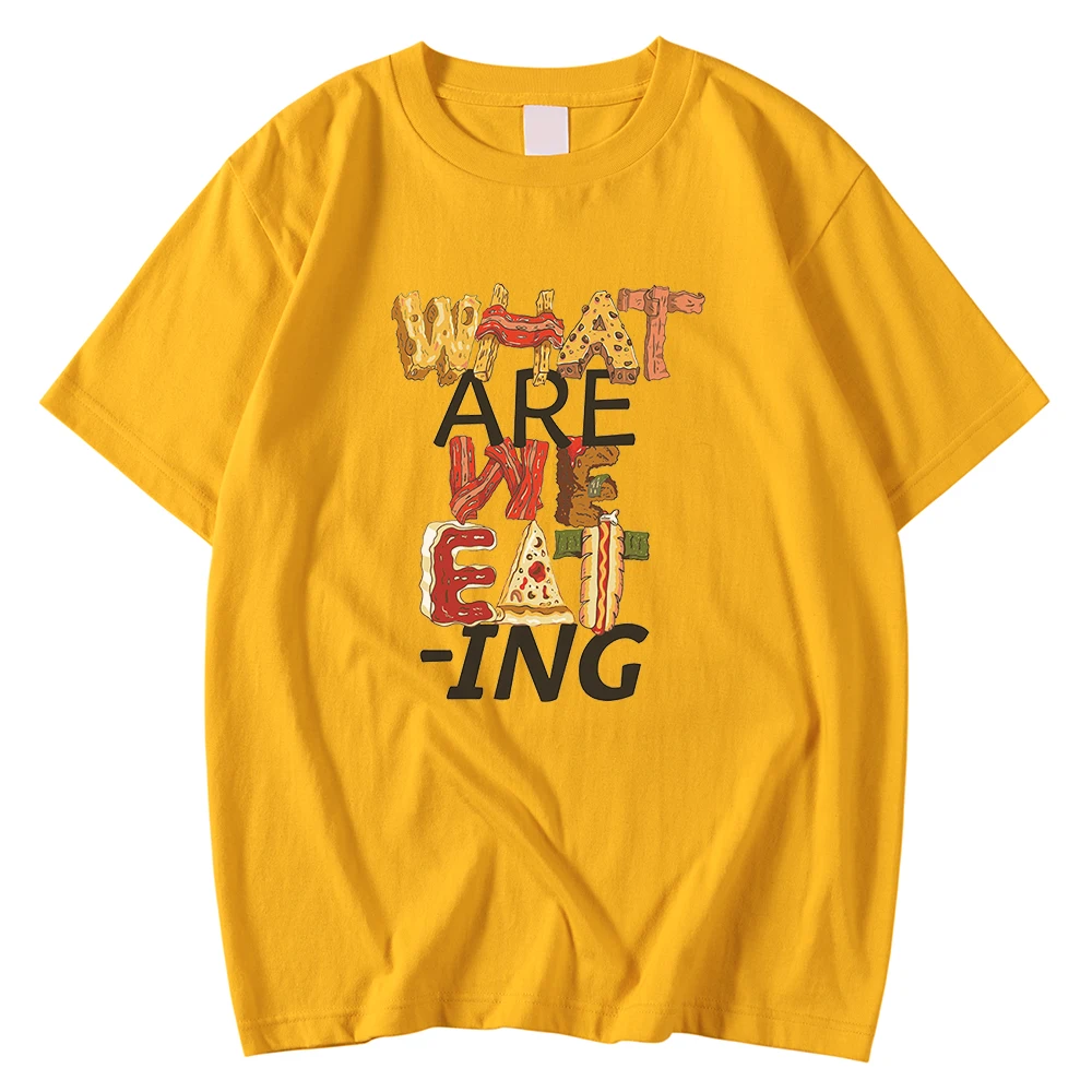 Short Sleeve Oversized Man Tee Shirts Round Neck T-Shirt Food Fun What Are We Eat Print Clothing Vintage Fashion Tee Shirt Male
Short Sleeve Oversized Man Tee Shirts Round Neck T-Shirt Food Fun What Are We Eat Print Clothing Vintage Fashion Tee Shirt Male