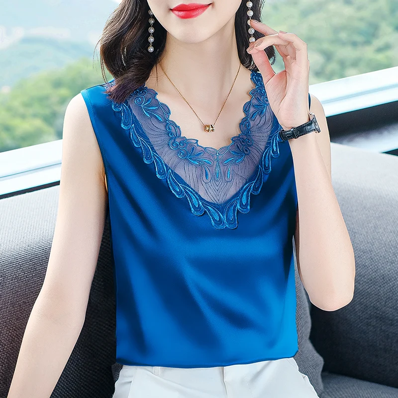 Summer New Design Silk Embroidery Tank Tops Women Satin Solid Plus Size High Top Sexy Camis For Women
Summer New Design Silk Embroidery Tank Tops Women Satin Solid Plus Size High Top Sexy Camis For Women