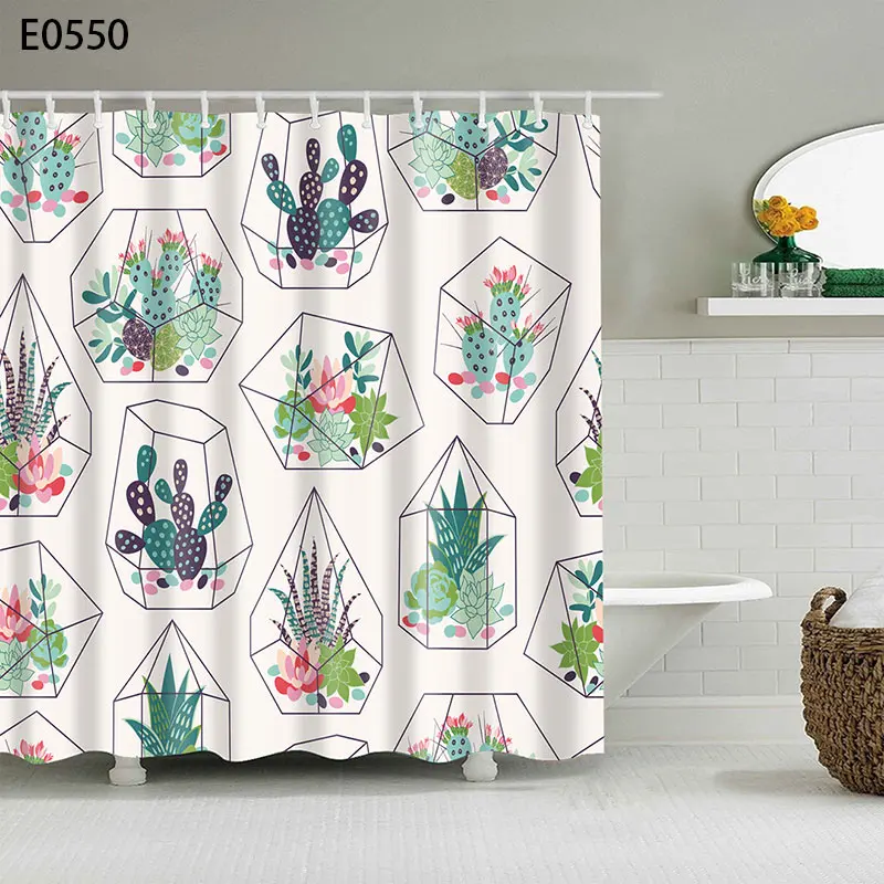 Shower Curtains Cactus Flower Plant Bath Curtain with Hooks Polyester Fabric Curtain for Bathroom Decor cortina ducha
Shower Curtains Cactus Flower Plant Bath Curtain with Hooks Polyester Fabric Curtain for Bathroom Decor cortina ducha