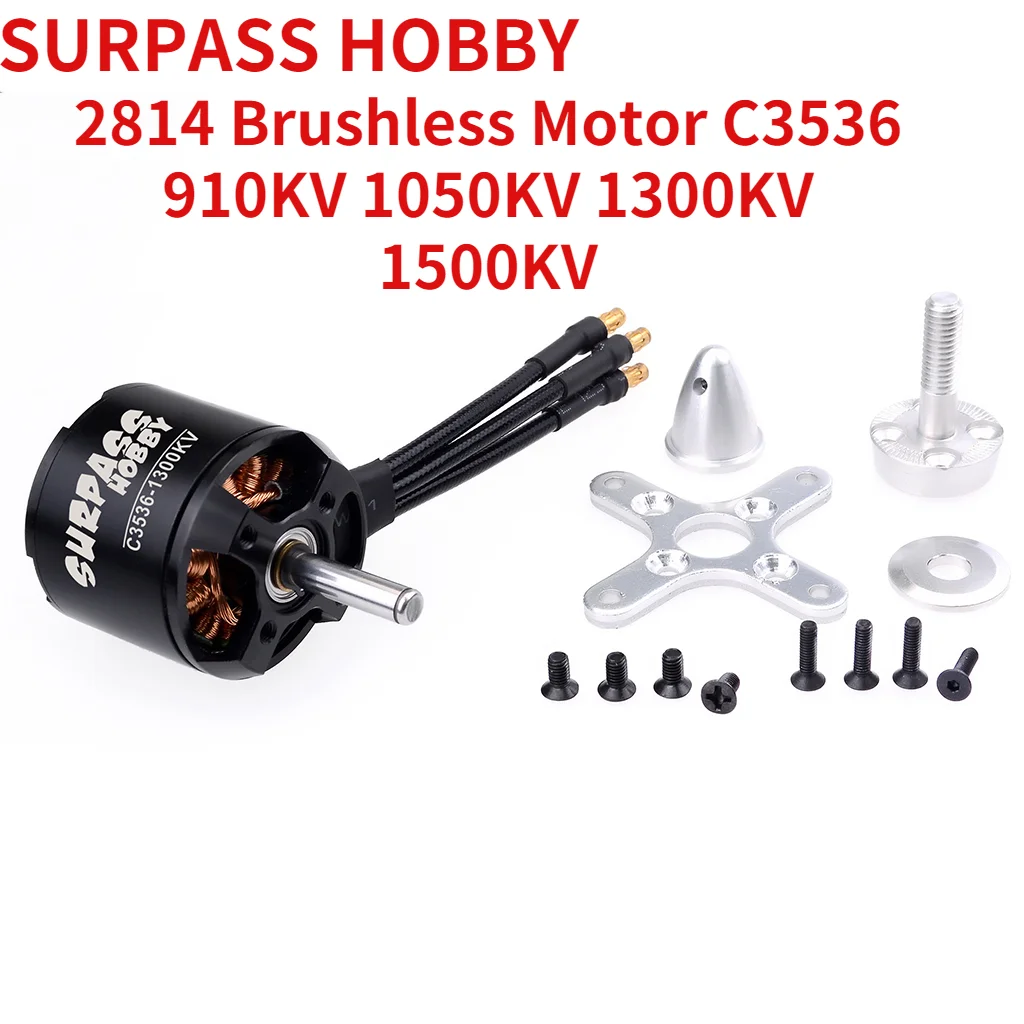 Безщеточный двигатель SURPASS HOBBY 2814(C3536) C3536 910KV 1050KV 1300KV 1500KV 14 полюсов для планера с