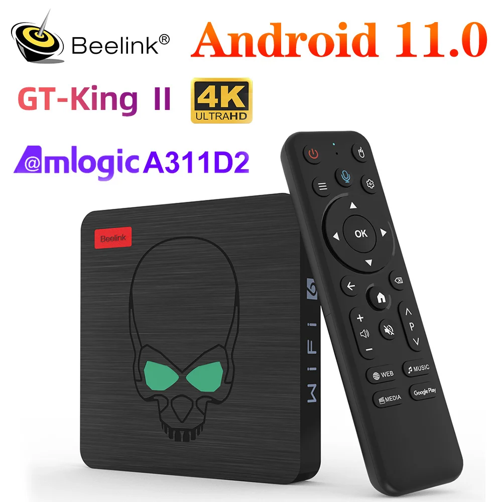 Beelink GT King II WiFi 6 TV BOX Android 11.0 Amlogic A311D2 Octa Core LPDDR4 8GB 64GB Support 4K 60fps BT5.0 1000M USB3.0 Media
Beelink GT King II WiFi 6 TV BOX Android 11.0 Amlogic A311D2 Octa Core LPDDR4 8GB 64GB Support 4K 60fps BT5.0 1000M USB3.0 Media