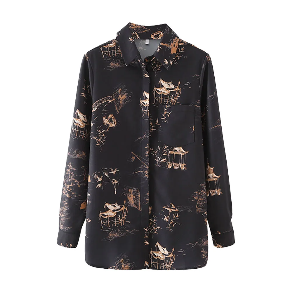 Women's 2022 Fashion New Printed Lapel Shirts Casual Vintage Long Sleeves Pockets Decorative Buttons Female Chic Tops Mujer
Women's 2022 Fashion New Printed Lapel Shirts Casual Vintage Long Sleeves Pockets Decorative Buttons Female Chic Tops Mujer