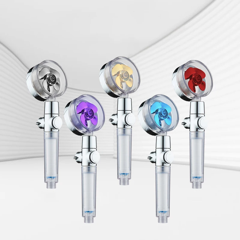 New Propeller Shower Head with Stop Button 360 Degree Rotating with Fan High Pressure Handheld Shower Bathroom Accessories
New Propeller Shower Head with Stop Button 360 Degree Rotating with Fan High Pressure Handheld Shower Bathroom Accessories