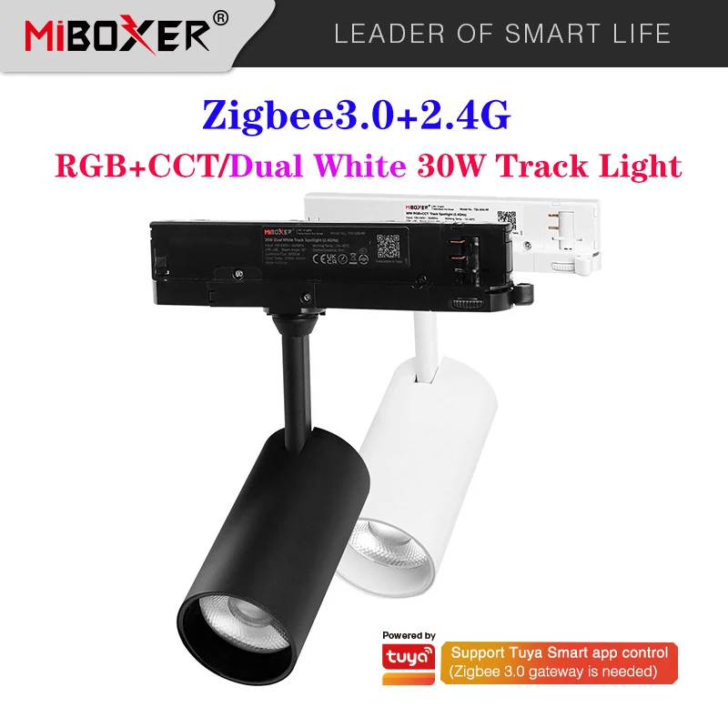 Miboxer Zigbee 3.0+2.4G 30W RGBCCT LED Track Light 2.4G Dual White Spotlight Tuya APP RF Remote control
Miboxer Zigbee 3.0+2.4G 30W RGBCCT LED Track Light 2.4G Dual White Spotlight Tuya APP RF Remote control