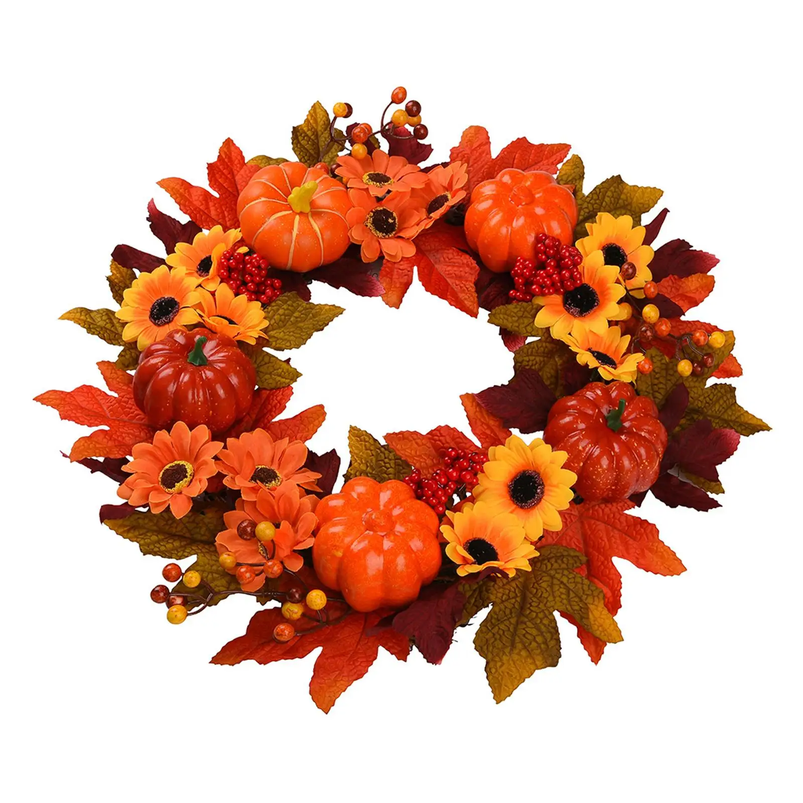50cm Fall Wreath Harvest Front Door Pumpkin Berries Maple Leaves Farmhouse Hanger for Thanksgiving Autumn Porch Showcase Window
50cm Fall Wreath Harvest Front Door Pumpkin Berries Maple Leaves Farmhouse Hanger for Thanksgiving Autumn Porch Showcase Window