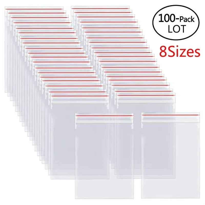 100Pcs Large Plastic Selaing Bags Resealable Food Storage Reclosable Clear Poly Reusable Bag Vacuum Kitchen Organize Fresh Bags 
100Pcs Large Plastic Selaing Bags Resealable Food Storage Reclosable Clear Poly Reusable Bag Vacuum Kitchen Organize Fresh Bags