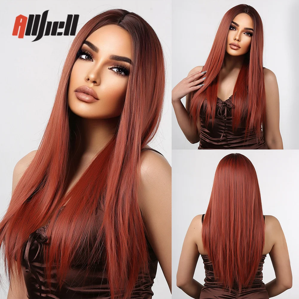 Synthetic Wig Red Brown Long Straight Wigs with Dark Roots Cosplay Party Daily Wigs for Women Natural Heat Resistant Fake Hair
Synthetic Wig Red Brown Long Straight Wigs with Dark Roots Cosplay Party Daily Wigs for Women Natural Heat Resistant Fake Hair