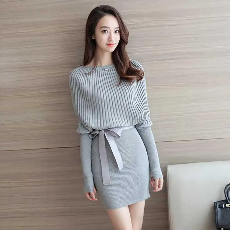 Autumn Winter New Women Long-sleeved Dress Mid-length Fake Two-piece Knitted Skirt Waistband Tie Solid Inner Bottoming Skirt
Autumn Winter New Women Long-sleeved Dress Mid-length Fake Two-piece Knitted Skirt Waistband Tie Solid Inner Bottoming Skirt