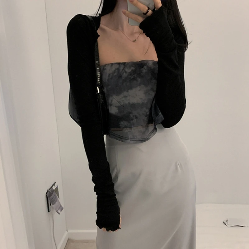 H9ED Women Thumbhole Long Sleeve Shrug Solid Color Open Front Slim Cropped Cardigan
H9ED Women Thumbhole Long Sleeve Shrug Solid Color Open Front Slim Cropped Cardigan