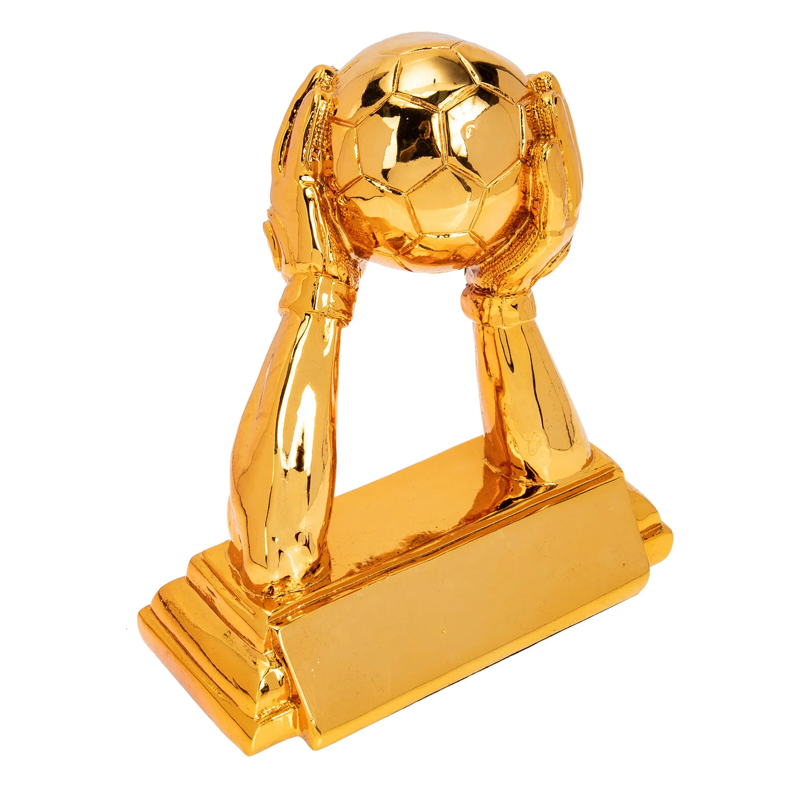 

Household Decor Football Trophy Exquisite Competition Supply Resin Adornment 14x14cm Decorative Golden Soccer Child