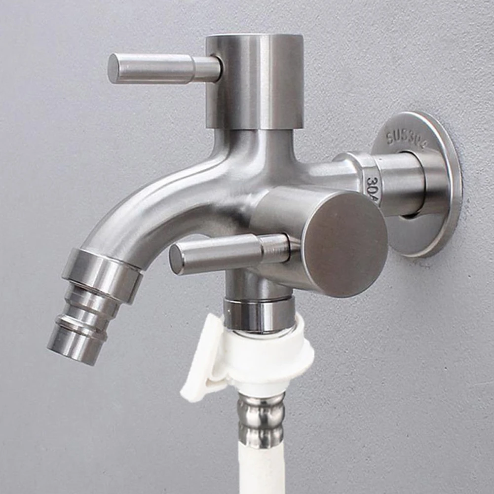 304 Stainless Steel Double Tap Multifunctional Stainless Steel Tap Two Way Tap Tap Water Bibcock Basin Faucets
304 Stainless Steel Double Tap Multifunctional Stainless Steel Tap Two Way Tap Tap Water Bibcock Basin Faucets