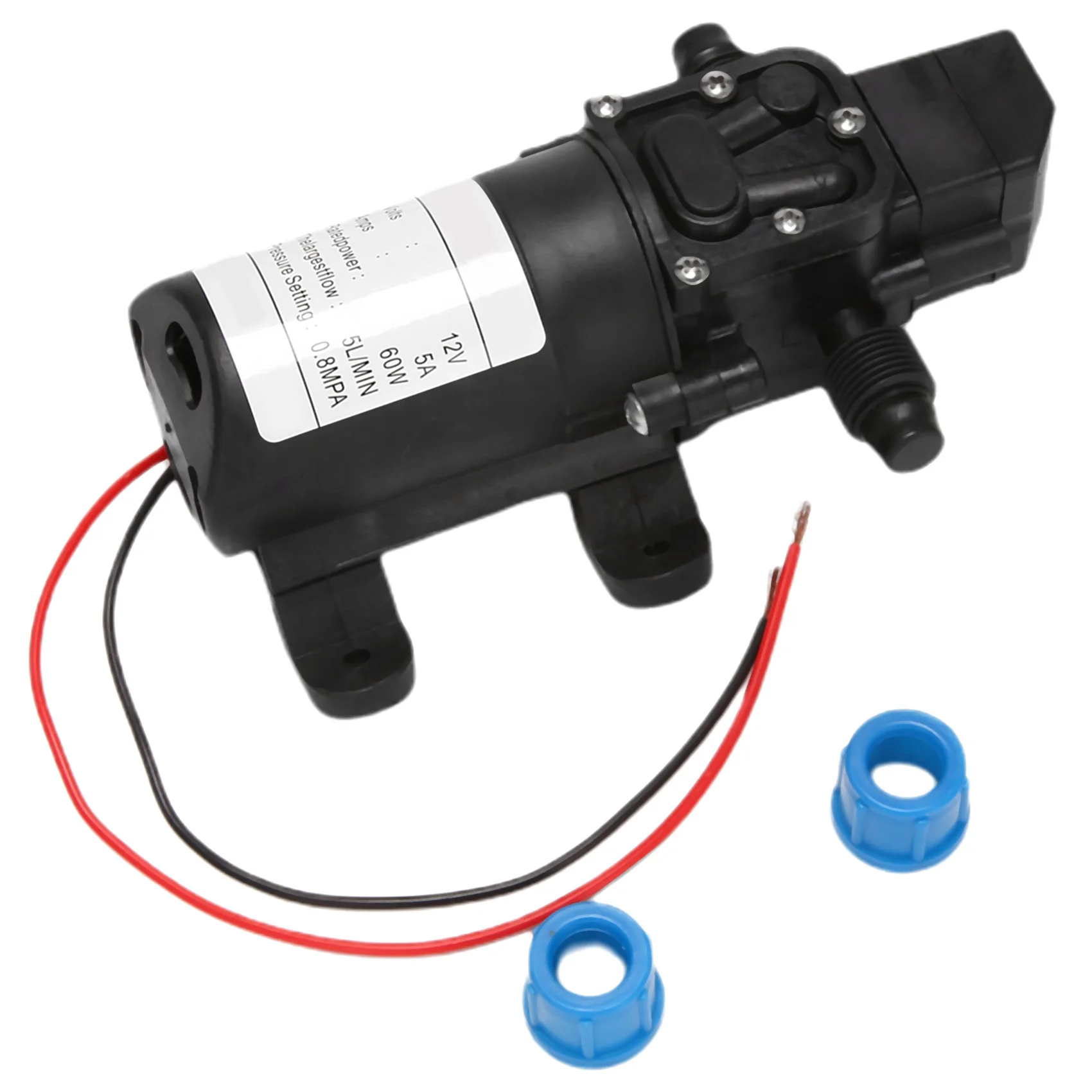 Black DC 12V 60W high-pressure mini membrane water pump automatic shutdown 5L / min
Black DC 12V 60W high-pressure mini membrane water pump automatic shutdown 5L / min