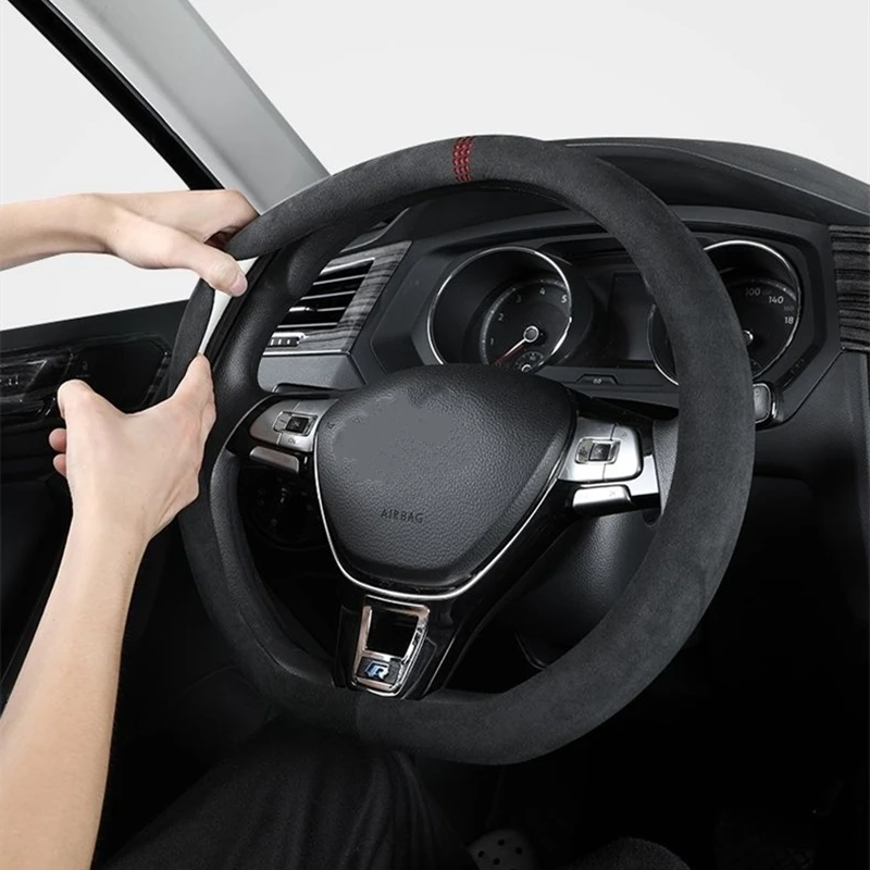 Steering Wheel Cover, Ultra-thin, Non-slip, D-shaped Round, Breathable, Sweat-absorbent, Suede Cover for All Seasons
Steering Wheel Cover, Ultra-thin, Non-slip, D-shaped Round, Breathable, Sweat-absorbent, Suede Cover for All Seasons